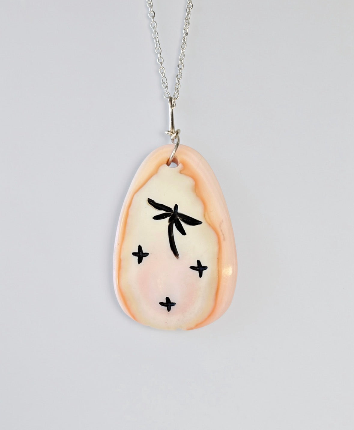 Pink Conch Shell Corn Maiden Pendant by Kateri Quandelacy Sanchez