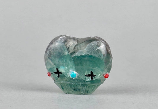 Green Fluorite Heart Shaped Corn Maidens by Kateri Quandelacy Sanchez