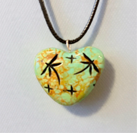 Campo Frio Turquoise Heart Shaped Corn Maiden Sisters Pendant by Kateri Quandelacy Sanchez