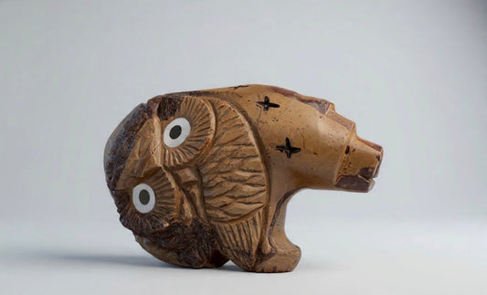 Septarian Nodule Bear and Owl by Kateri Quandelacy Sanchez