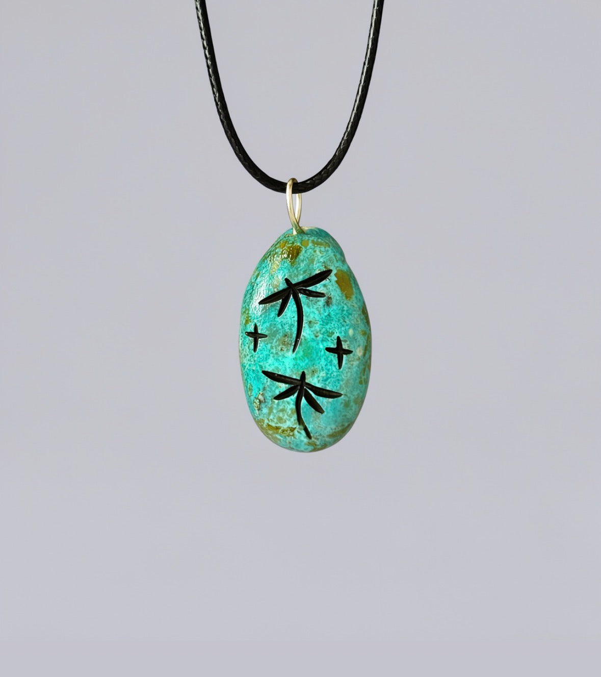 Kingman Turquoise Corn Maiden Pendant by Kateri Quandelacy Sanchez