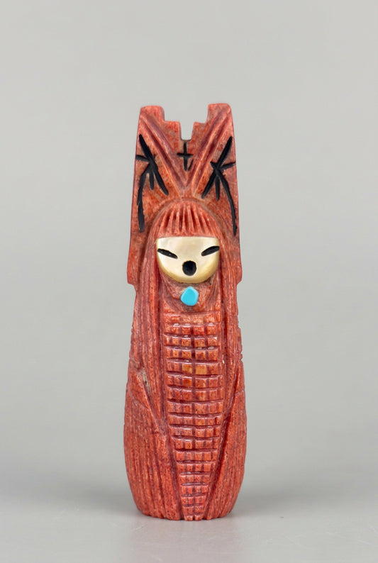Reversible Apple Coral Harvest Dancer and Corn Maiden by Kateri Quandelacy Sanchez
