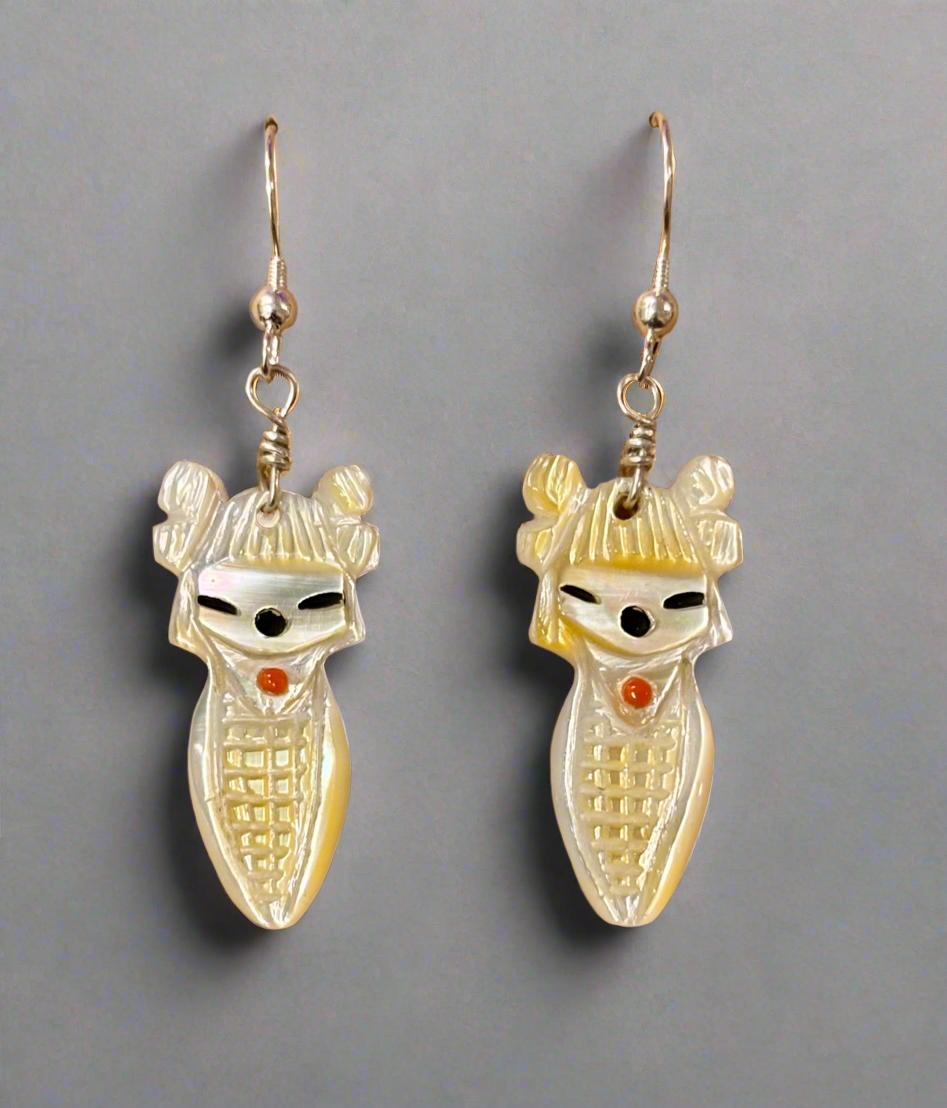 Hopi Corn Maiden Earrings by Kateri Quandelacy Sanchez