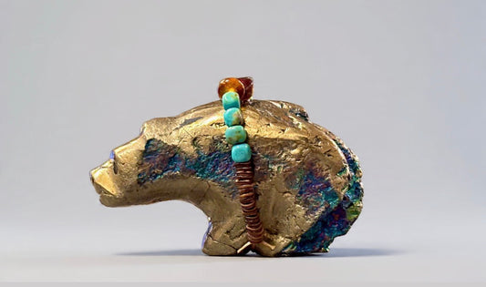Chalcopyrite (peacock ore) Bear by Kateri Quandelacy Sanchez