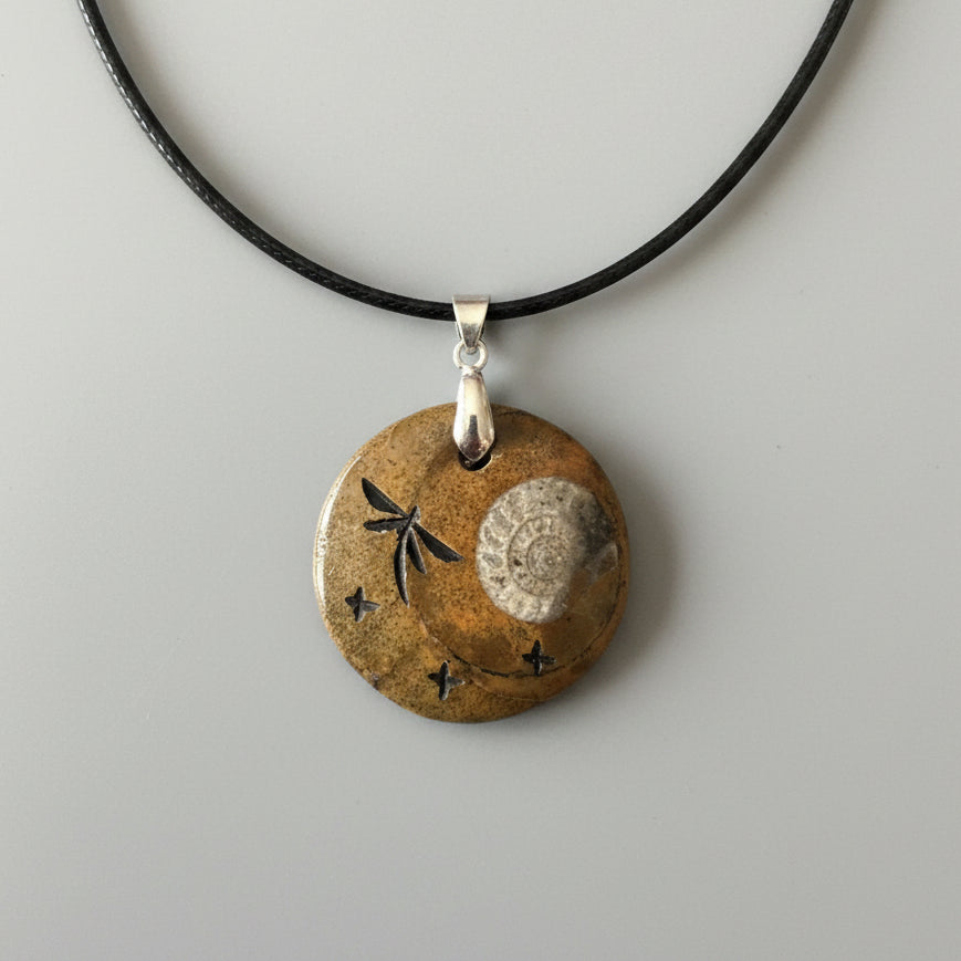 Fossilized Ammonite Pendant by Kateri Quandelacy Sanchez