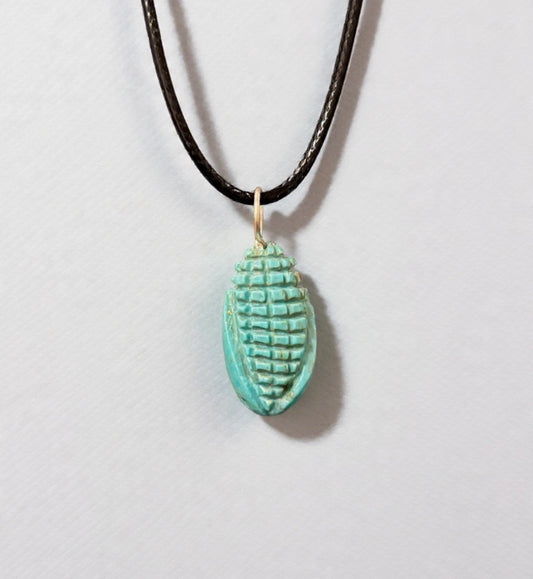 Elisa Turquoise Corn Pendant by Kateri Quandelacy Sanchez