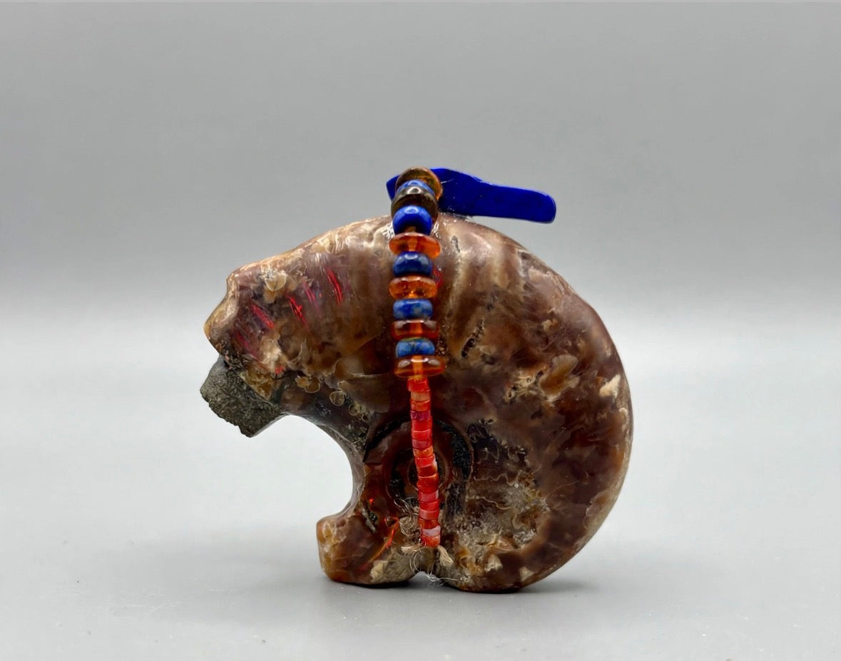 Fossilized Ammolite Bear by Kateri Quandelacy Sanchez