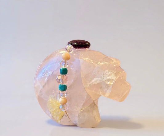 Rose Quartz Sweetheart Bear by Kateri Quandelacy Sanchez