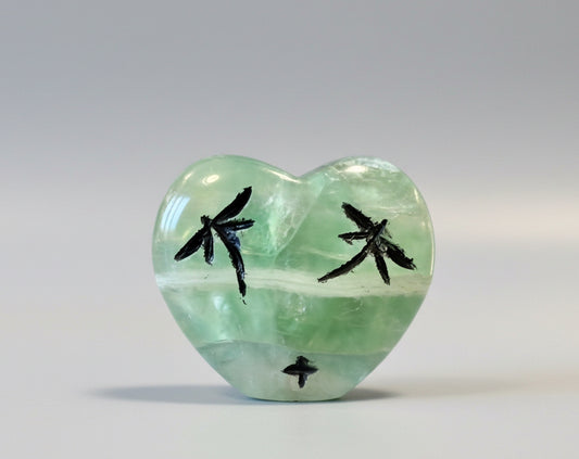 Green Fluorite Heart Shaped Corn Maidens by Kateri Quandelacy Sanchez