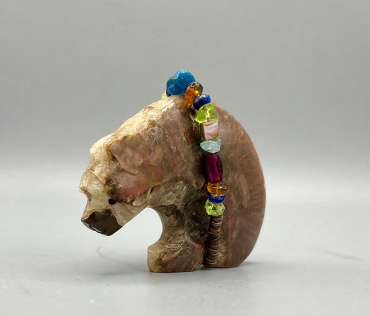Fossilized Ammolite Bear by Kateri Quandelacy Sanchez