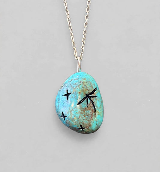 Campo Frio Turquoise Corn Maiden Pendant by Kateri Quandelacy Sanchez