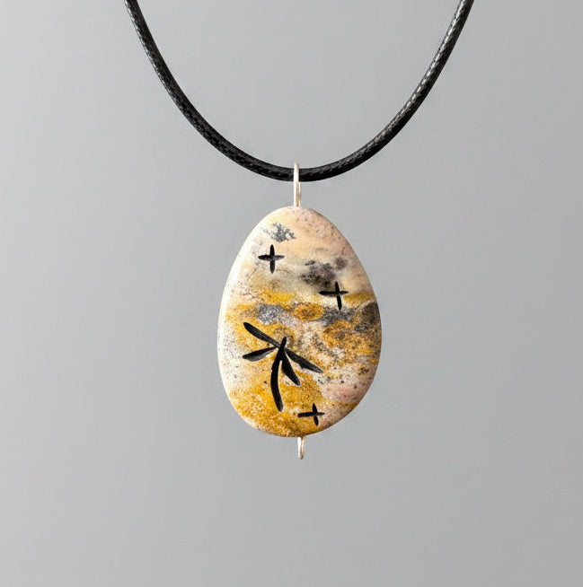 Porcelain Jasper Corn Maiden Pendant by Kateri Quandelacy Sanchez