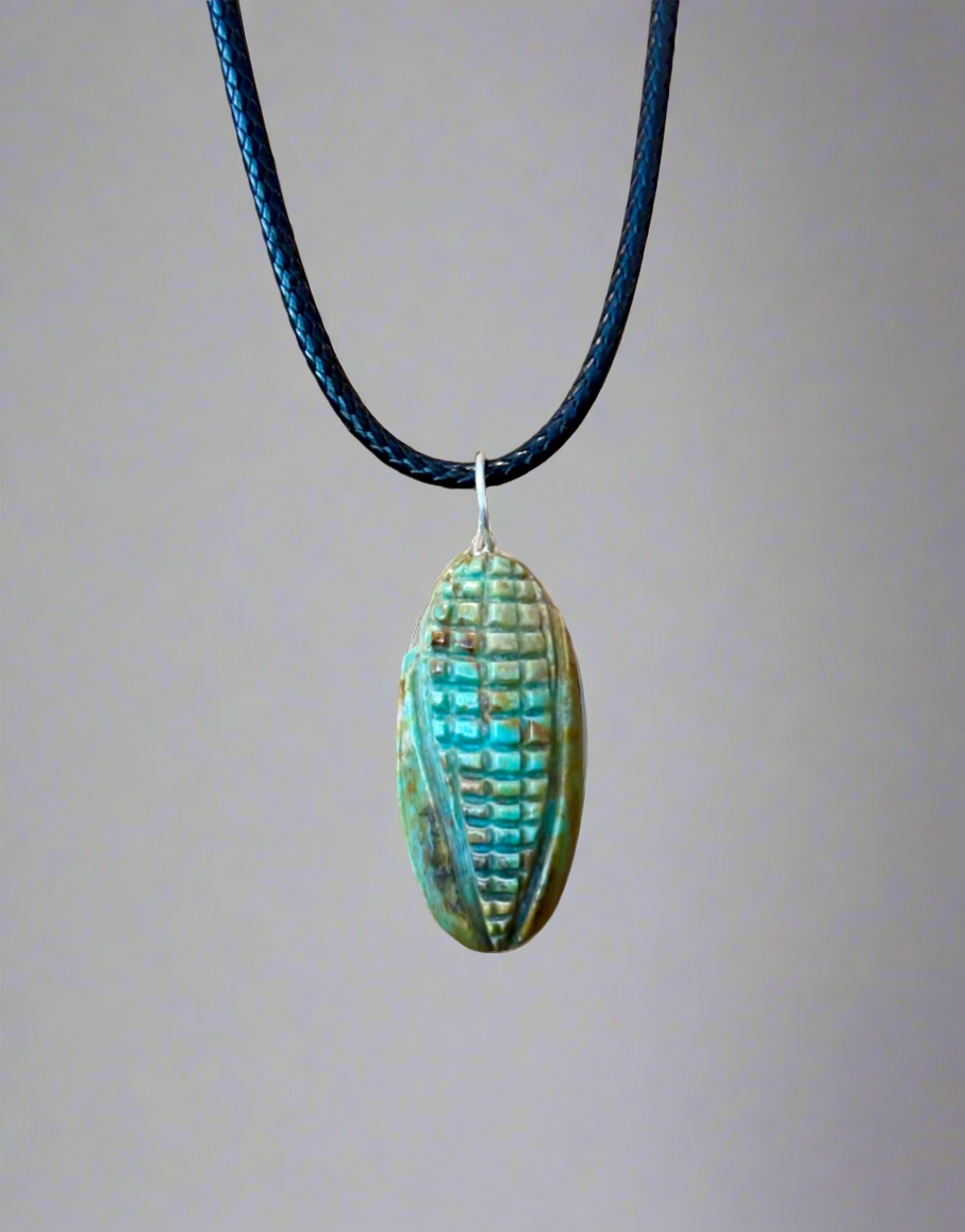 Reversible Corn Maiden and Corn Pendant by Kateri Quandelacy Sanchez