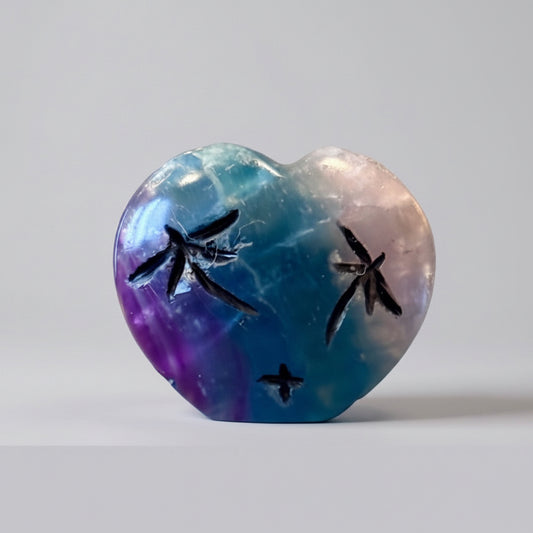 Rainbow Fluorite Heart Shaped Corn Maidens by Kateri Quandelacy Sanchez
