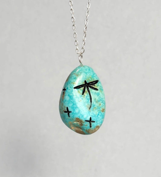 Campo Frio Turquoise Corn Maiden Pendant by Kateri Quandelacy Sanchez