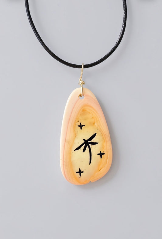 Pink Conch Shell Corn Maiden Pendant by Kateri Quandelacy Sanchez