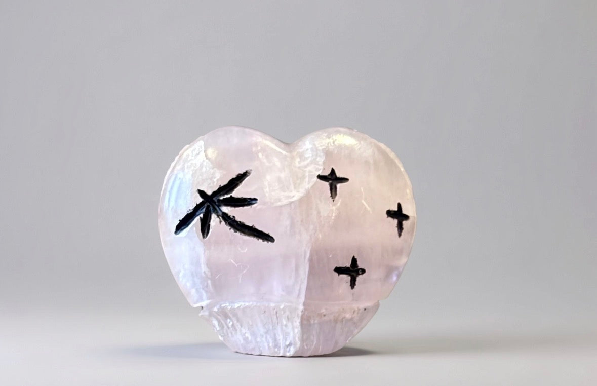 Pink Fluorite Heart Shaped Corn Maidens by Kateri Quandelacy Sanchez