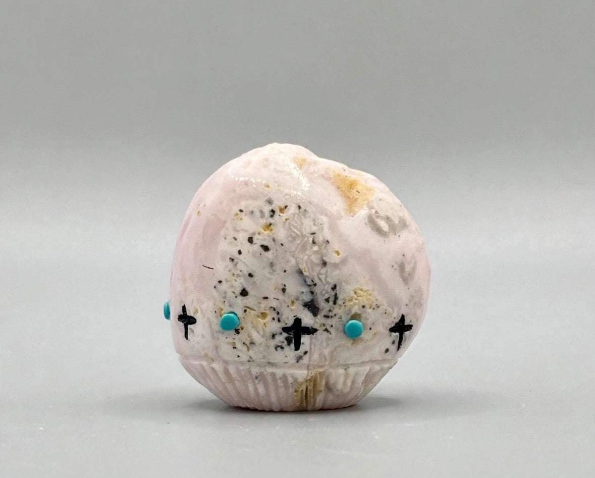 Pink Mangano Calcite Corn Maiden by Kateri Quandelacy Sanchez