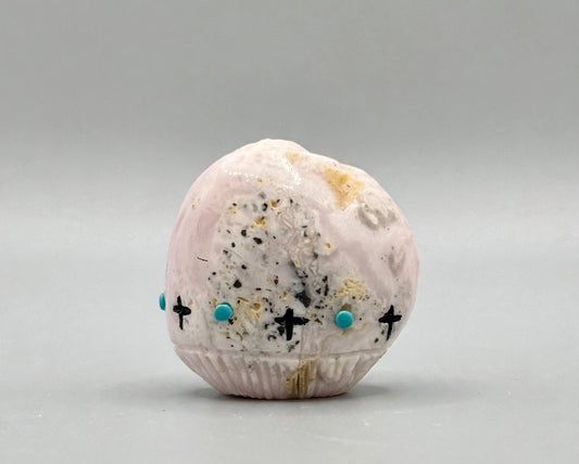 Pink Mangano Calcite Corn Maiden by Kateri Quandelacy Sanchez