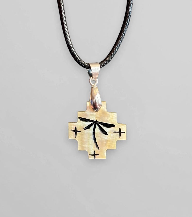 Gold Lip Mother of Pearl Pendant by Kateri Quandelacy Sanchez