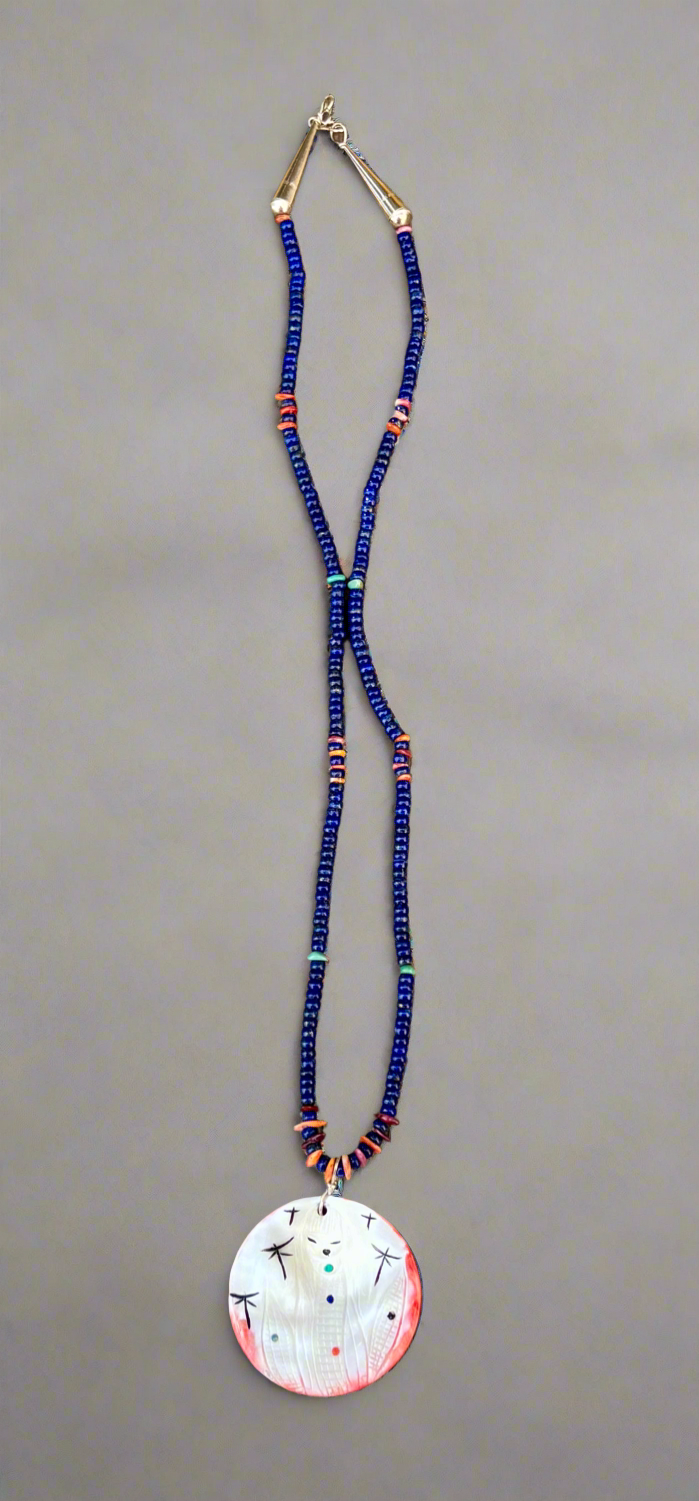Spiny Oyster Corn Maiden Necklace by Sandra Quandelacy