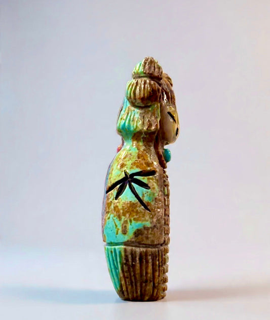 Kingman Turquoise Double-sided Hopi Corn Maidens by Kateri Quandelacy Sanchez