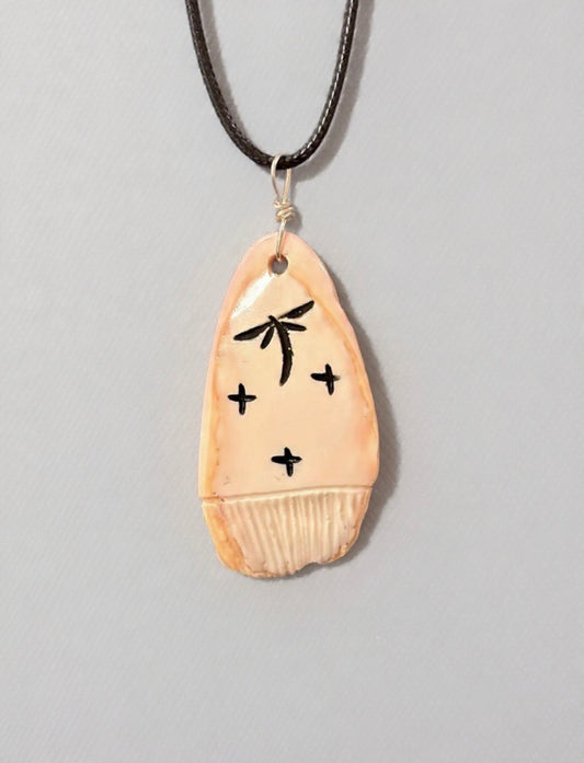 Pink Conch Shell Corn Maiden Pendant by Kateri Quandelacy Sanchez