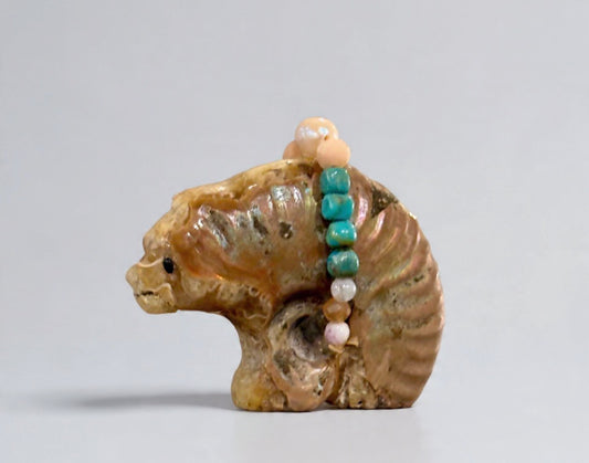 Fossilized Ammolite Bear by Kateri Quandelacy Sanchez