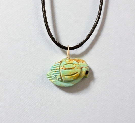 Elisa Turquoise Songbird Pendant by Kateri Quandelacy Sanchez