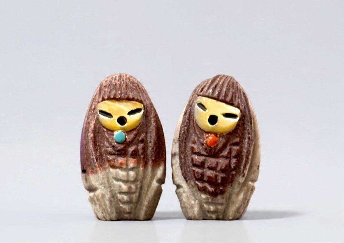 Pair of Mini Shiva Lingam Corn Maidens by Kateri Quandelacy Sanchez