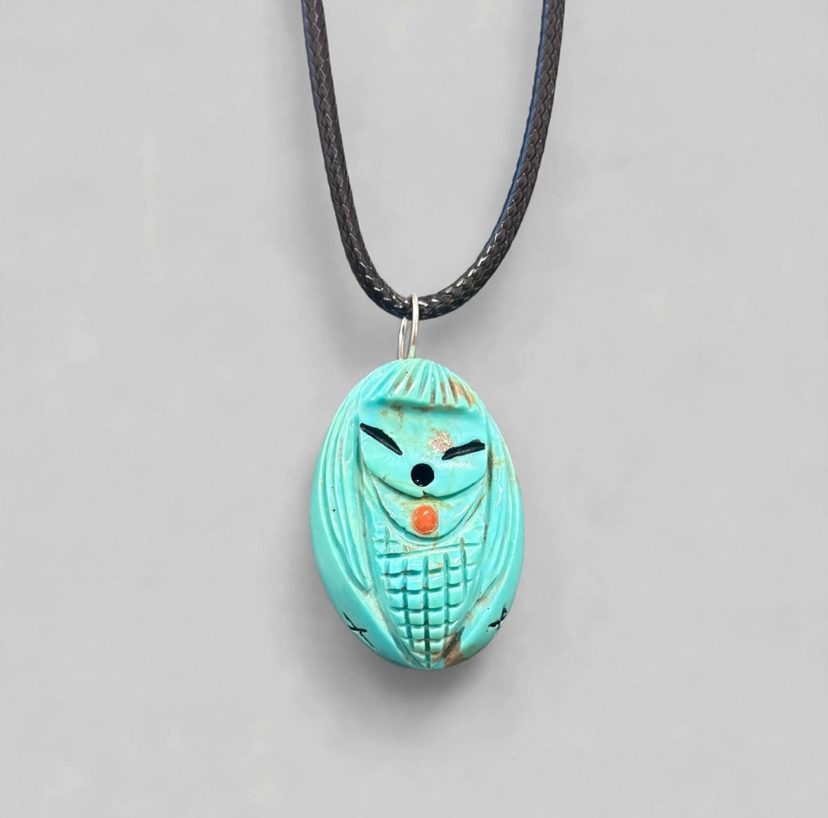 Elisa Turquoise Corn Maidens Pendant by Kateri Quandelacy Sanchez