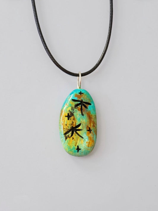 Kingman Turquoise Corn Maiden Pendant by Kateri Quandelacy Sanchez