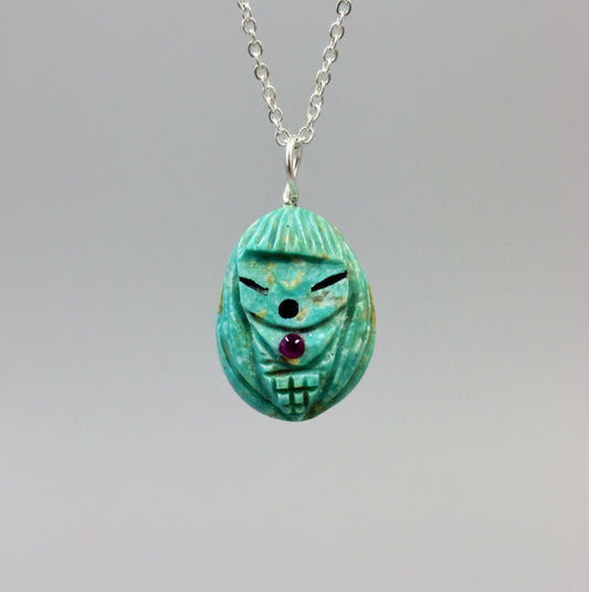 Elisa Turquoise Corn Maiden Pendant by Kateri Quandelacy Sanchez