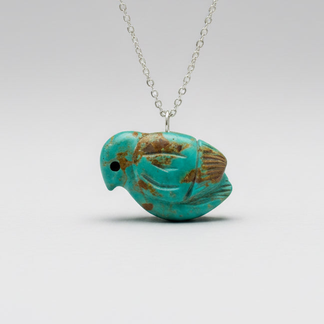 Elisa Turquoise Songbird Pendant by Kateri Quandelacy Sanchez