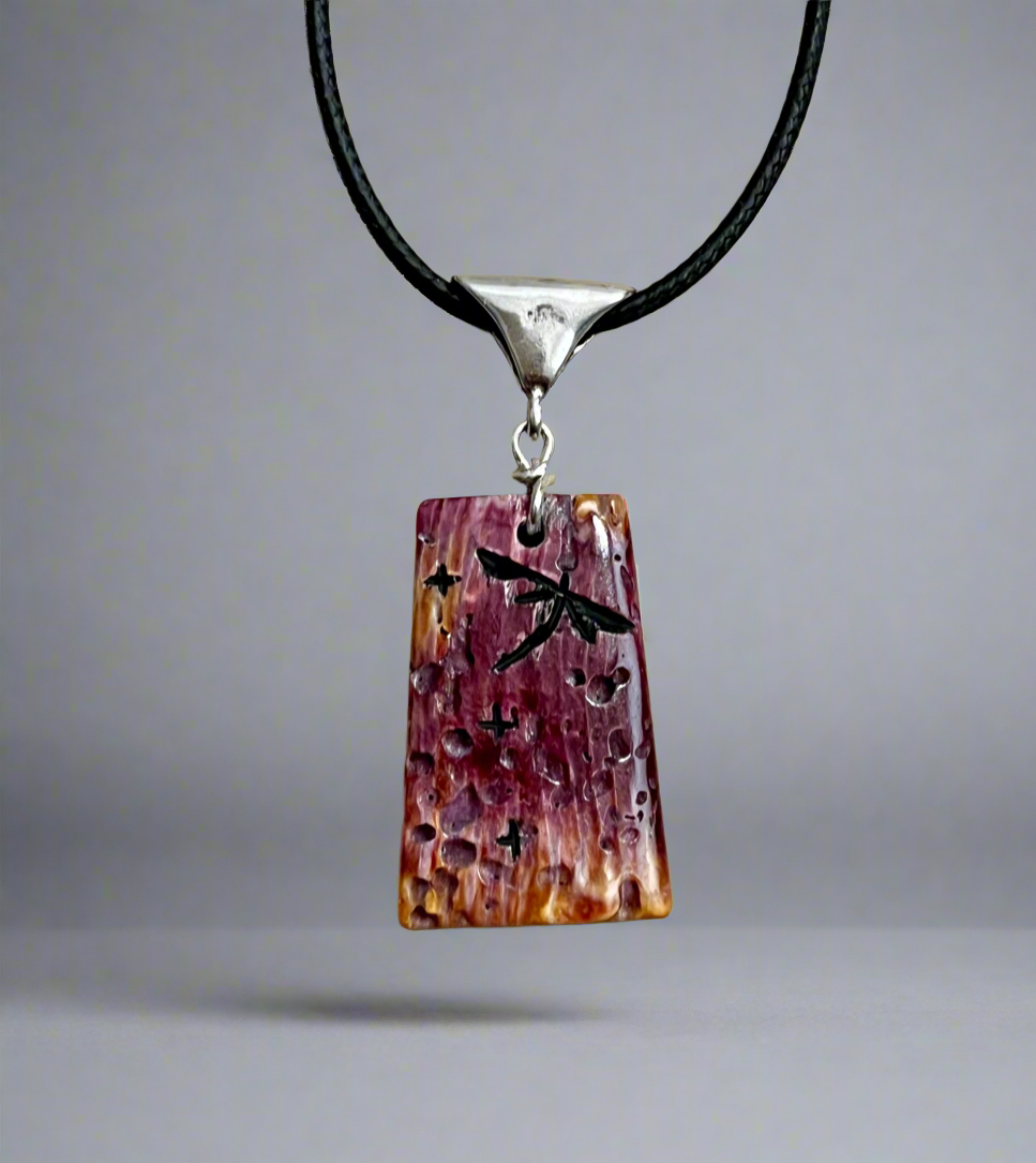 Purple Spiny Oyster Pendant by Kateri Quandelacy Sanchez