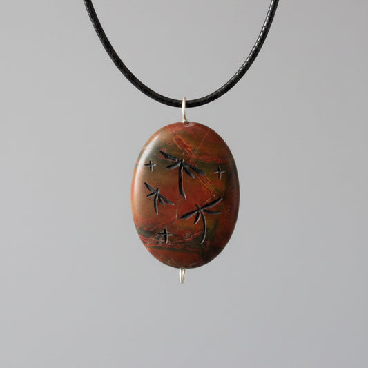 Red Creek Jasper Corn Maiden Pendant by Kateri Quandelacy Sanchez