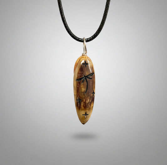 Fossilized Ivory Corn Maiden Pendant by Kateri Quandelacy Sanchez