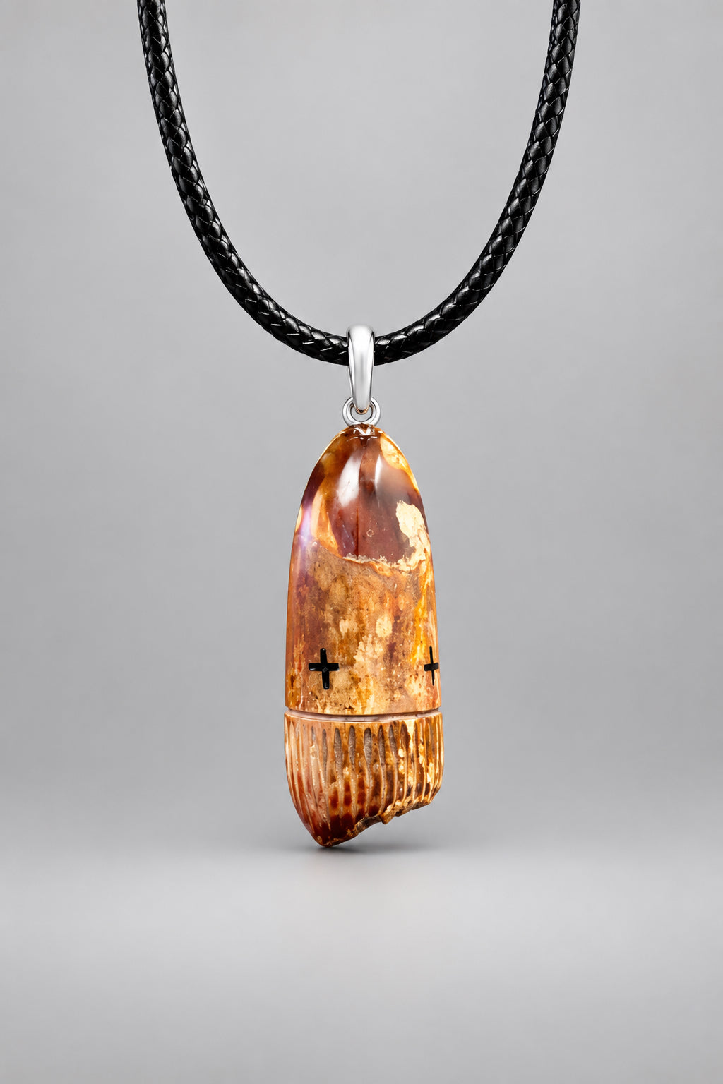 Fossilized Ivory (walrus tooth w/cavity) Maiden Pendant by Kateri Quandelacy Sanchez