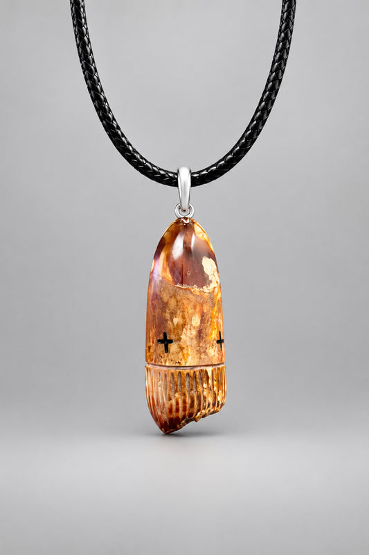 Fossilized Ivory (walrus tooth w/cavity) Maiden Pendant by Kateri Quandelacy Sanchez