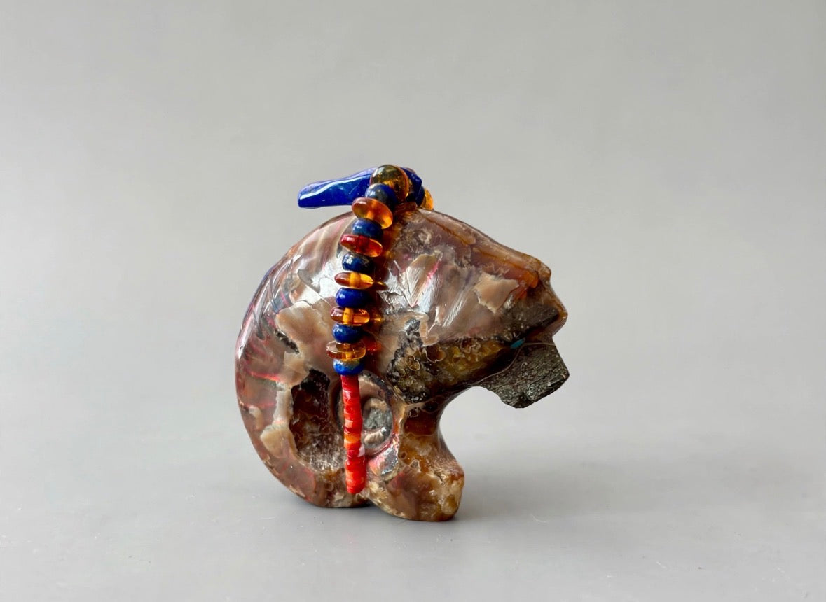 Fossilized Ammolite Bear by Kateri Quandelacy Sanchez