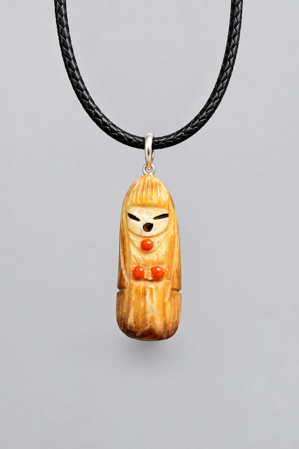 Fossilized Ivory (walrus tooth w/cavity) Maiden Pendant by Kateri Quandelacy Sanchez