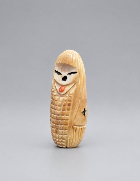 Fossilized Ivory Corn Maiden by Kateri Quandelacy Sanchez