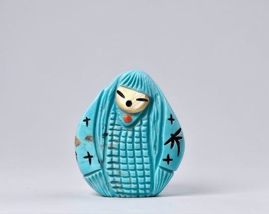 Double-sided Nacozari Turquoise Olla/corn Maiden by Kateri Quandelacy Sanchez