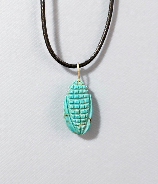 Elisa Turquoise Corn Pendant by Kateri Quandelacy Sanchez