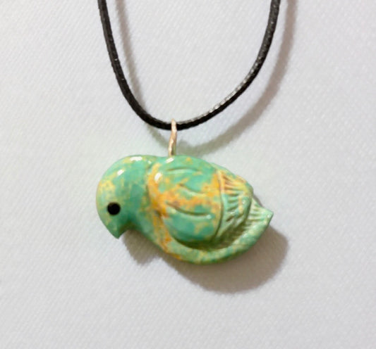 Campo Frio Turquoise Songbird Pendant by Kateri Quandelacy Sanchez