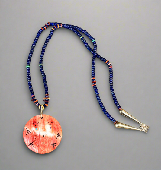Spiny Oyster Corn Maiden Necklace by Sandra Quandelacy