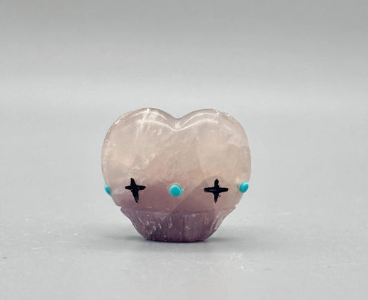 Purple Fluorite Heart Shaped Corn Maidens by Kateri Quandelacy Sanchez (Zuni)