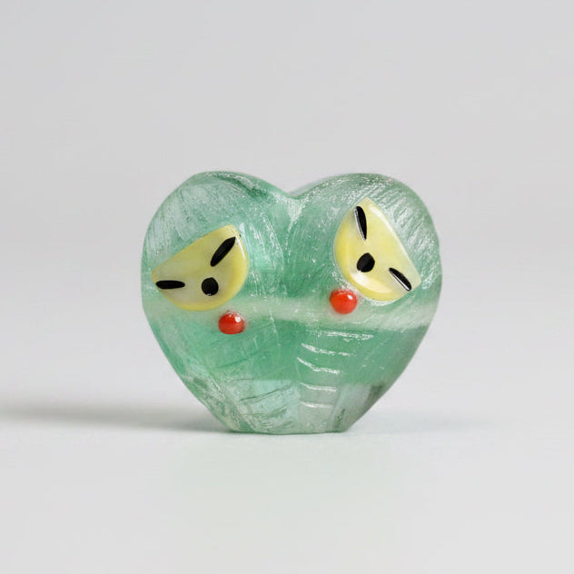 Green Fluorite Heart Shaped Corn Maidens by Kateri Quandelacy Sanchez