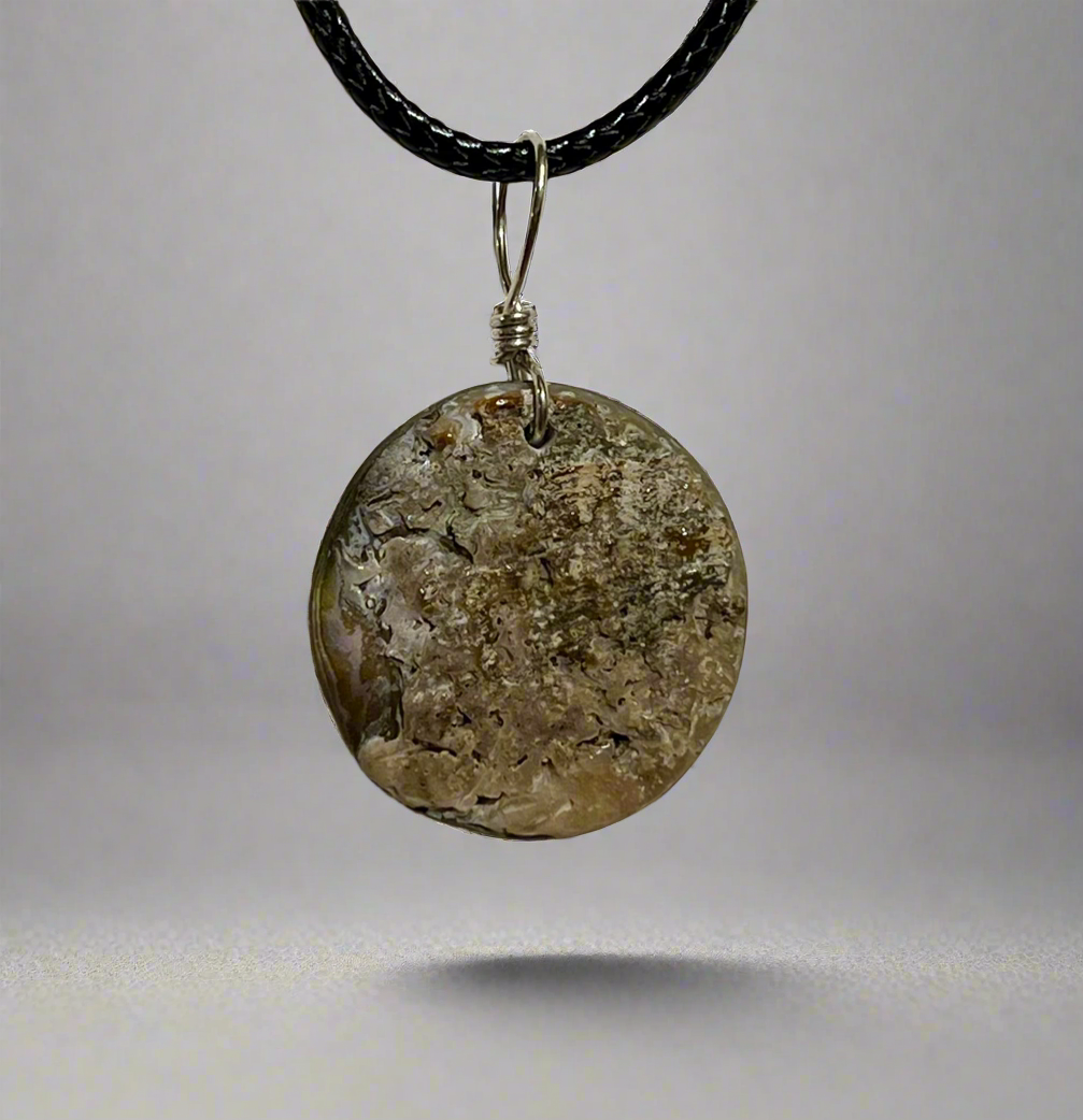 Green Abalone Dragonfly Pendant by Kateri Quandelacy Sanchez