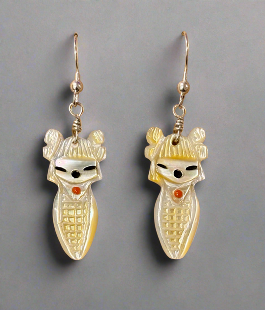 Hopi Corn Maiden Earrings by Kateri Quandelacy Sanchez